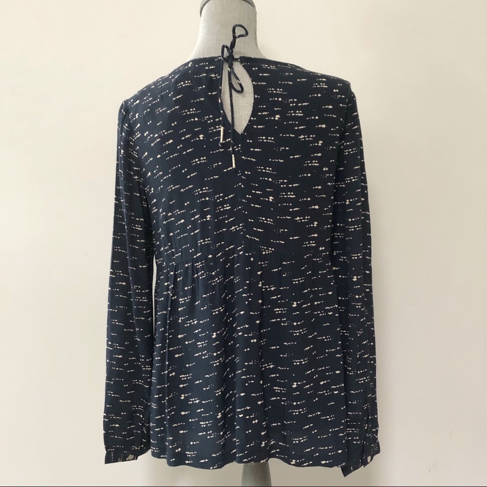 Anthropologie Indi and Cold top embroidered navy floral blouse romantic boho - Picture 4 of 5